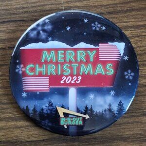 In-N-Out Burger Winter Holiday Pinback Button Merry Christmas 2023